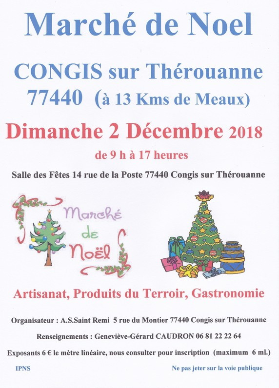 Marché de Noël à Congis-sur-Thérouanne le 2 décembre 2018