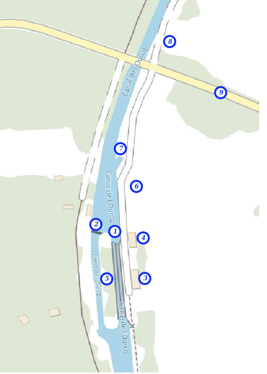 Plan de l'écluse de Varreddes – Infographie AFLO 2026