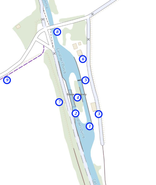 Plan de l'écluse de Vignely – Infographie AFLO 2026