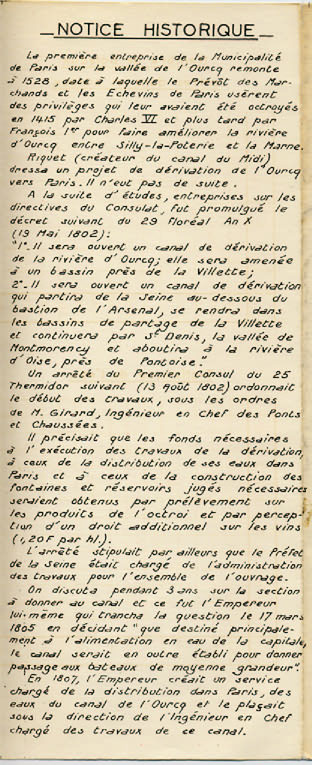 Notice historique sur les canaux de Paris