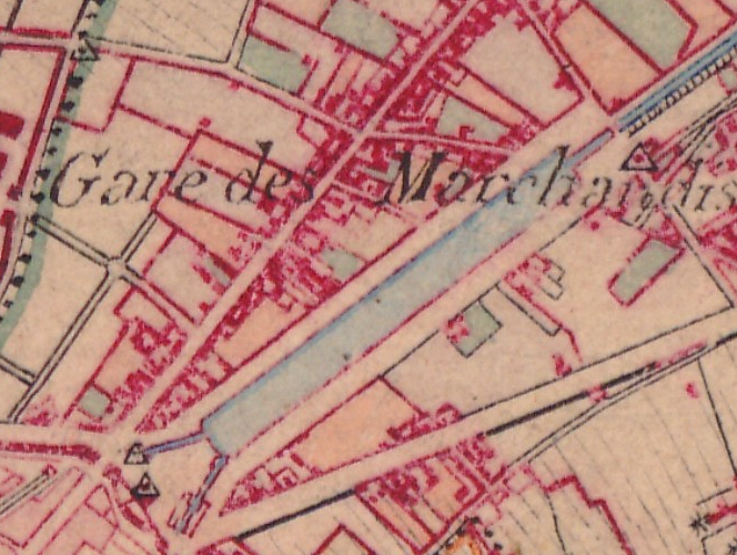 Plan du bassin de La Villette vers 1820