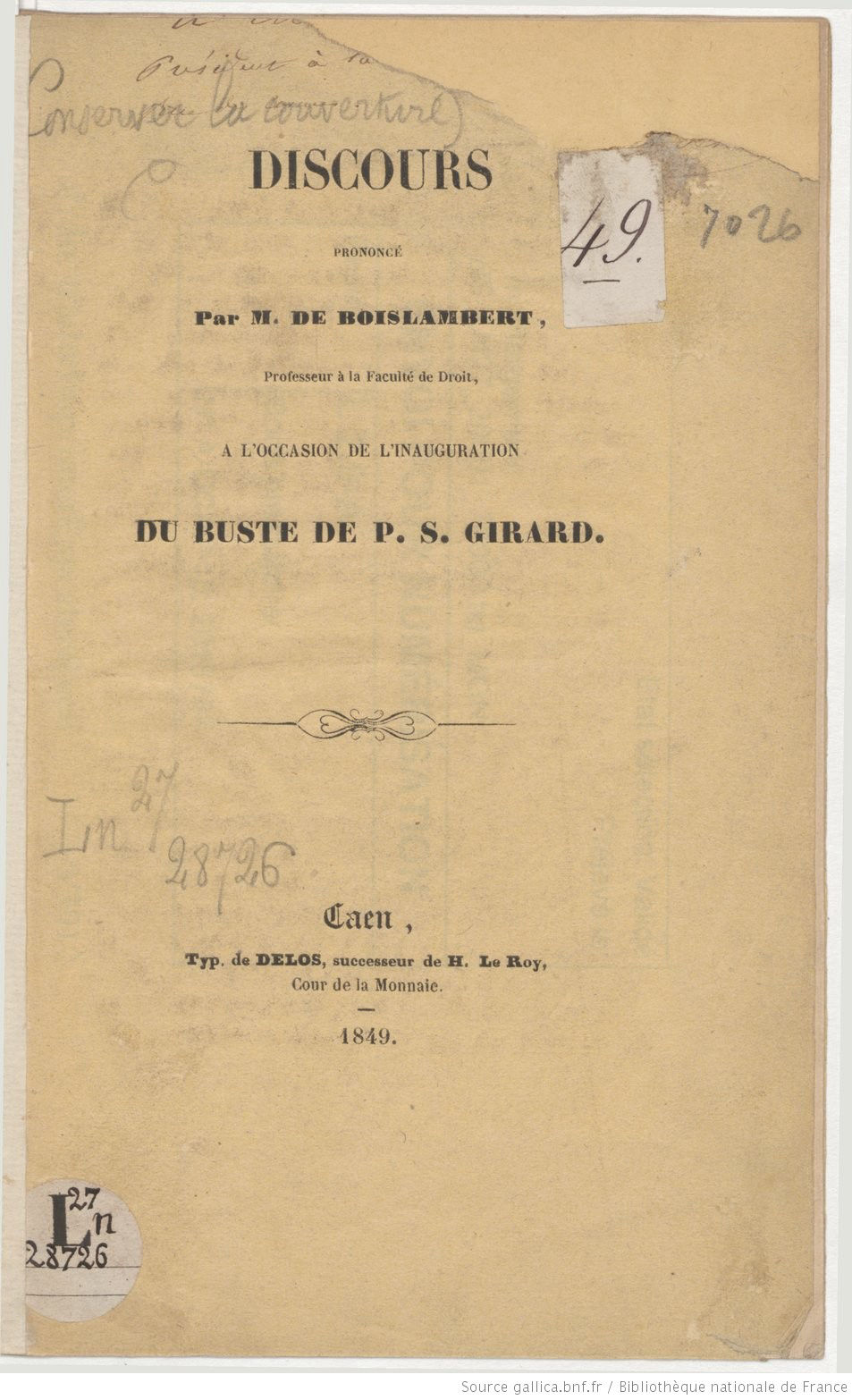 Discours de Boislambert