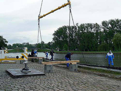 Equilibrage de la flûte avant de la sortir de l'eau
